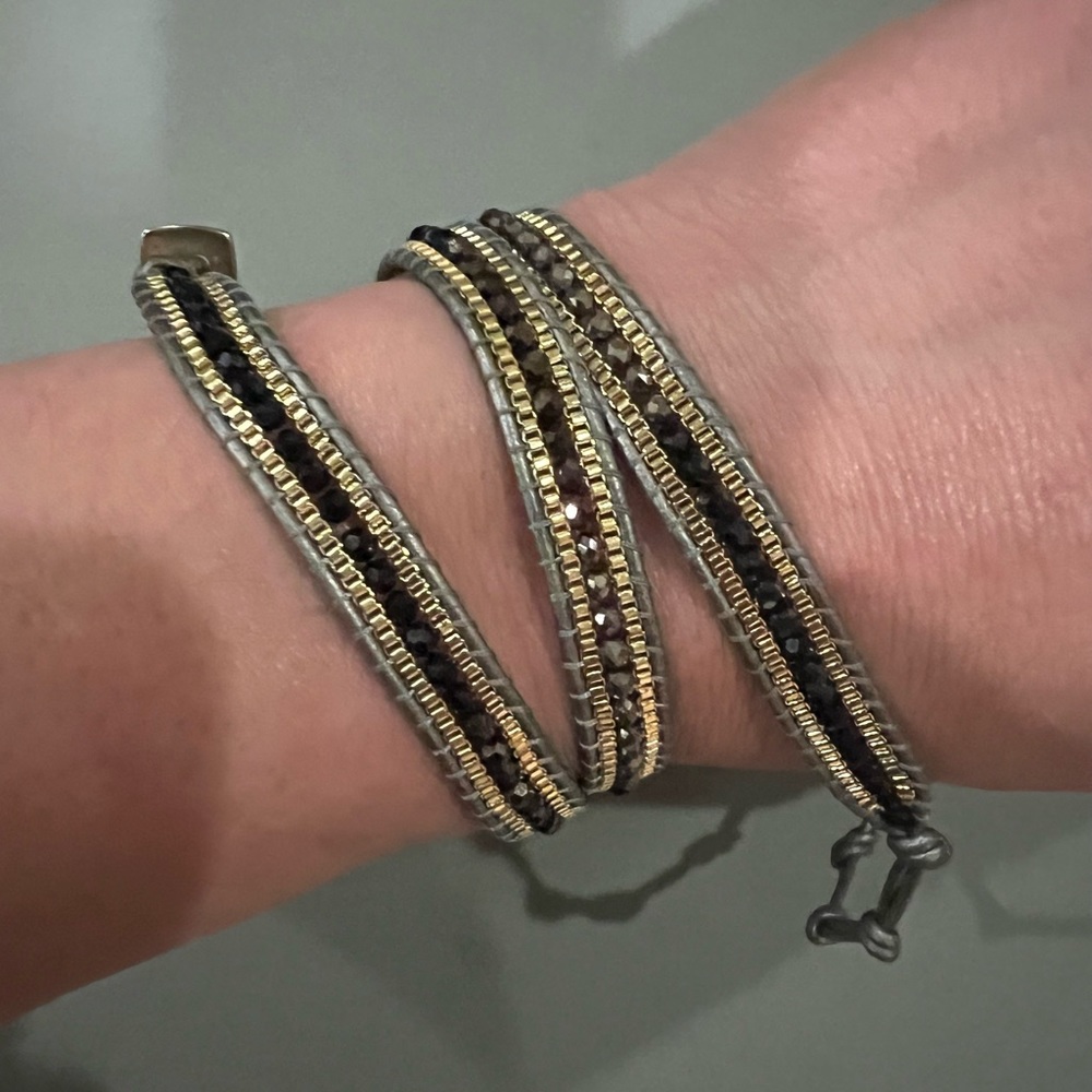 Black and Gold Wrap Bracelet